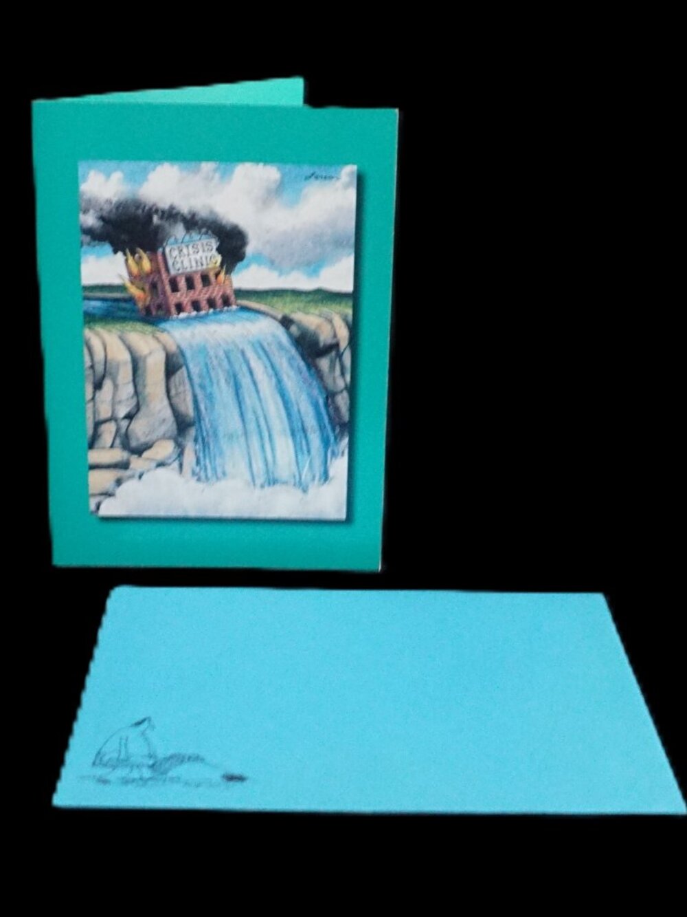The Far Side Vintage Hallmark Crisis Clinic Checking In Greeting Note Card